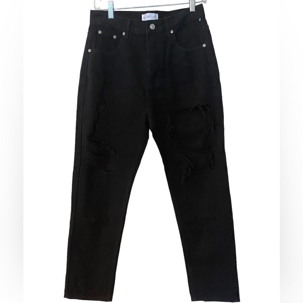 Gray Lab Black Distressed Denim Jeans